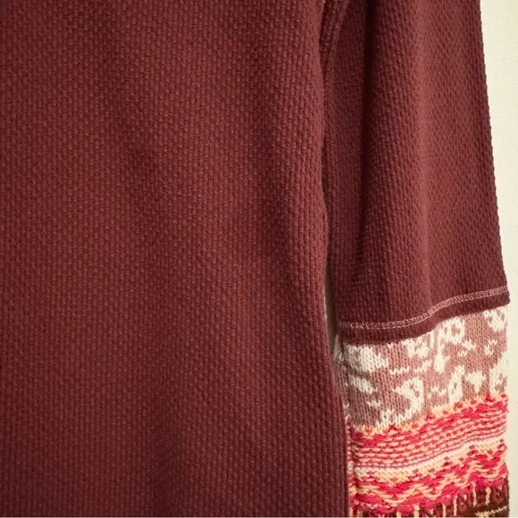 Free People | In The Mix Cuff Tee Rio Vino Purple Thermal Size Medium - Picture 7 of 10